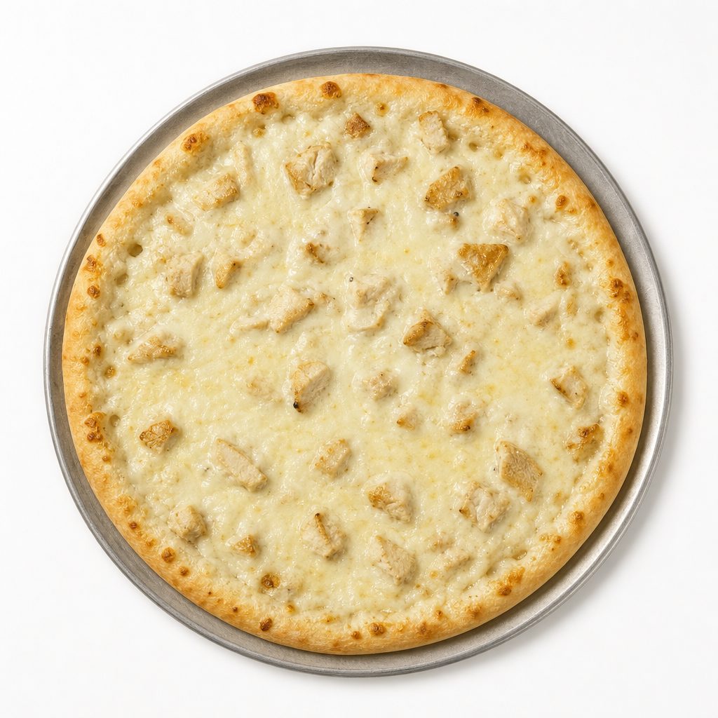 Chicken Alfredo Pizza.
